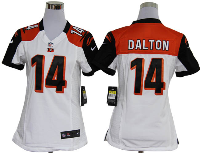 Nike North Cincinatti Bengals 14 Dalton Women's white Game NFL Jerseys